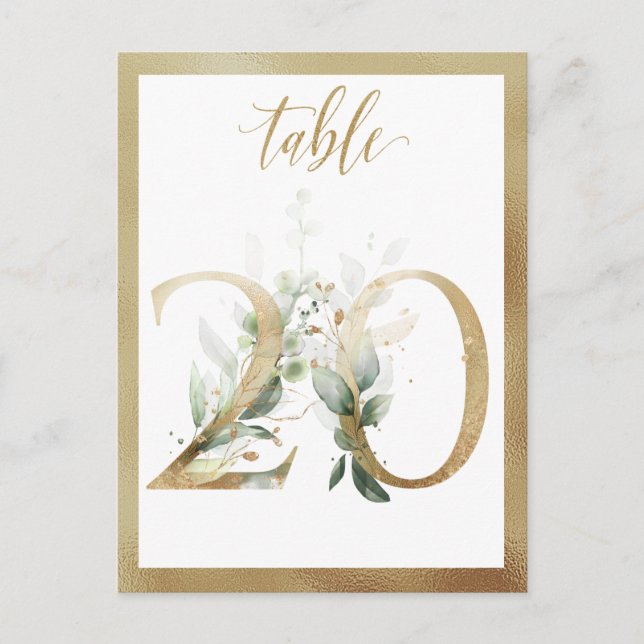 Postal Números de la tabla de oro de la flotación verde,  (Anverso)