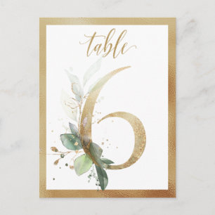 Postal Números de la tabla de oro de la flotación verde,