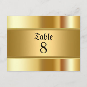 Postal Números de mesa de boda de oro
