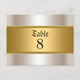 Postal Números de mesa de boda Gold Sepia