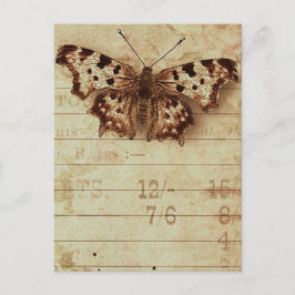Postal Números de nódulos de mariposa sepia angustiados