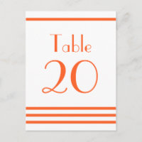 Números de tabla de bandas modernas (Naranja)