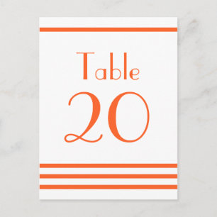 Postal Números de tabla de bandas modernas (Naranja)