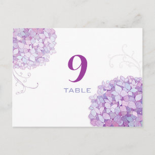 Postal Números de tabla de Boda de Lavender Purple Hydran