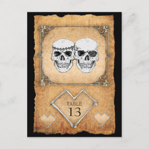 Postal números de tabla de boda pirata