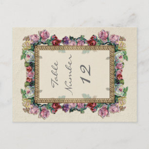 Postal Números de tabla de estilo elegante formal con flo