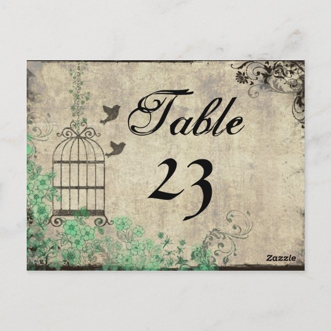 Postal Números de tabla de natalidad verde de la Casa de  (Reverso)