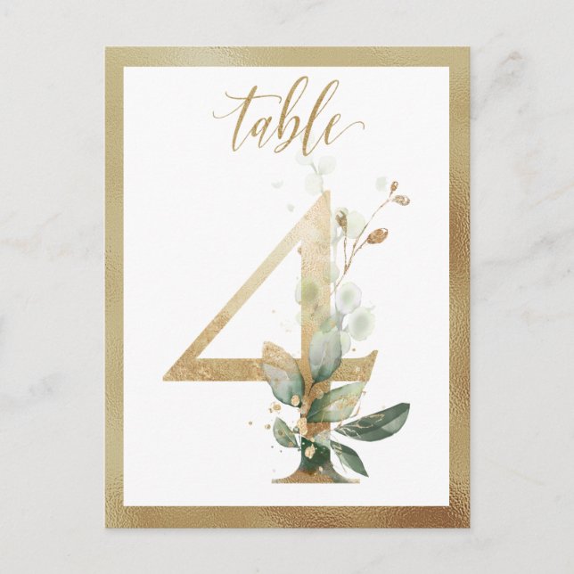 Postal Números de tabla de oro de la flotación verde, tar (Anverso)