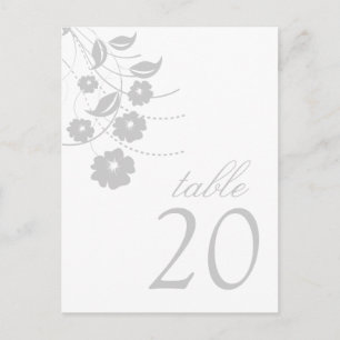 Postal Números de tabla florecientes (Plata)