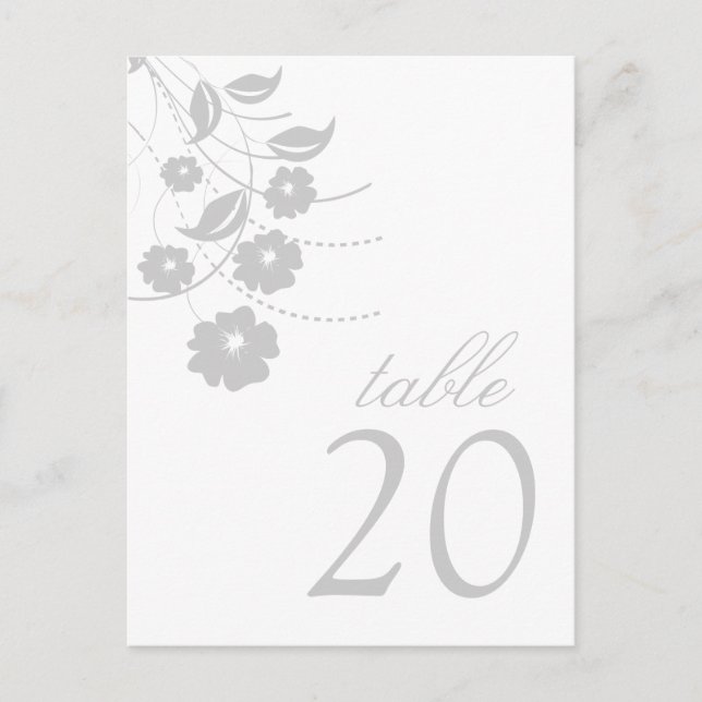 Postal Números de tabla florecientes (Plata) (Anverso)