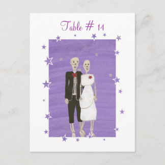 Postal Números de tabla, Pareja de esqueleto Boda de Hall