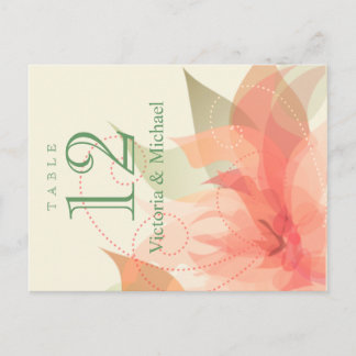 Postal Números De Tabla Resumen Naranja Floral Ice Ecru
