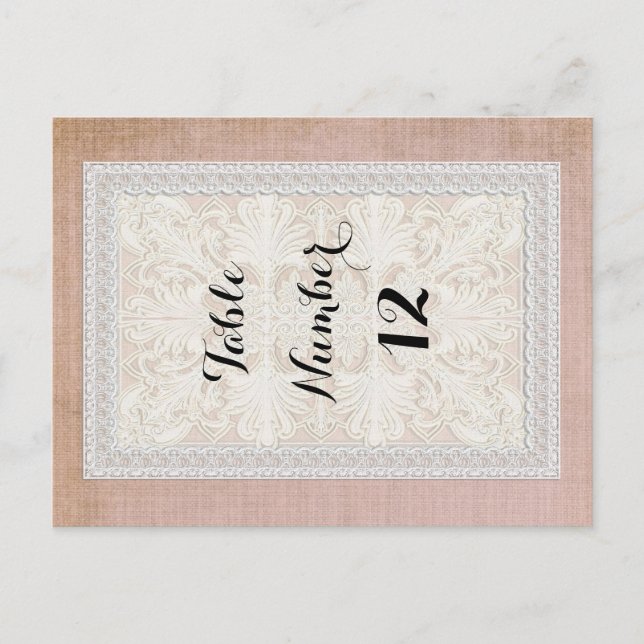 Postal Números de tabla Rústico de encaje con linea vinta (Anverso)