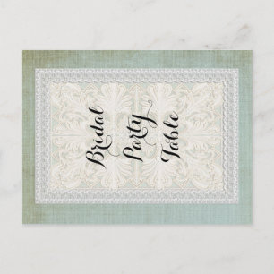 Postal Números de tabla Rústico de encaje con linea vinta