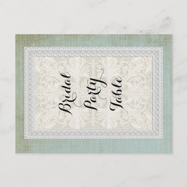 Postal Números de tabla Rústico de encaje con linea vinta (Anverso)