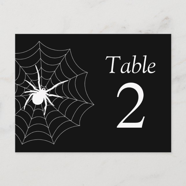Postal Números de tabla Spiderweb (negro / blanco) (Anverso)
