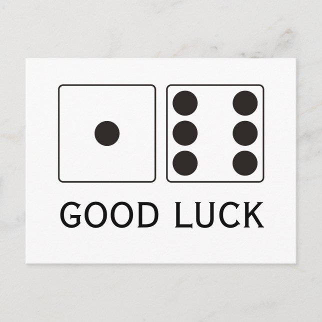 Postal Números DICE de pips 1 + 6 + su texto (Anverso)