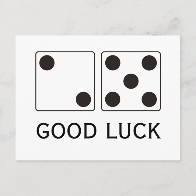 Postal Números DICE de pips 5 y 2 + sus ideas (Anverso)