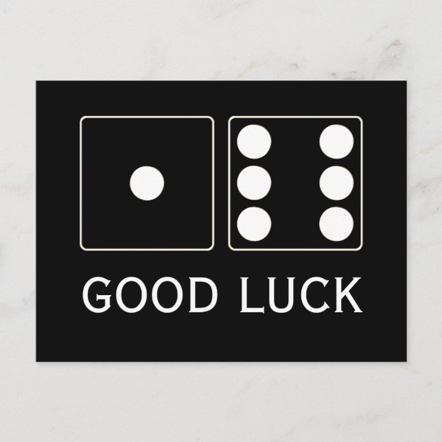 Postal Números DICE de pips blanco 1 + 6 + su texto (Anverso)