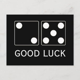 Postal Números DICE de pips blanco 5 & 2 + su texto