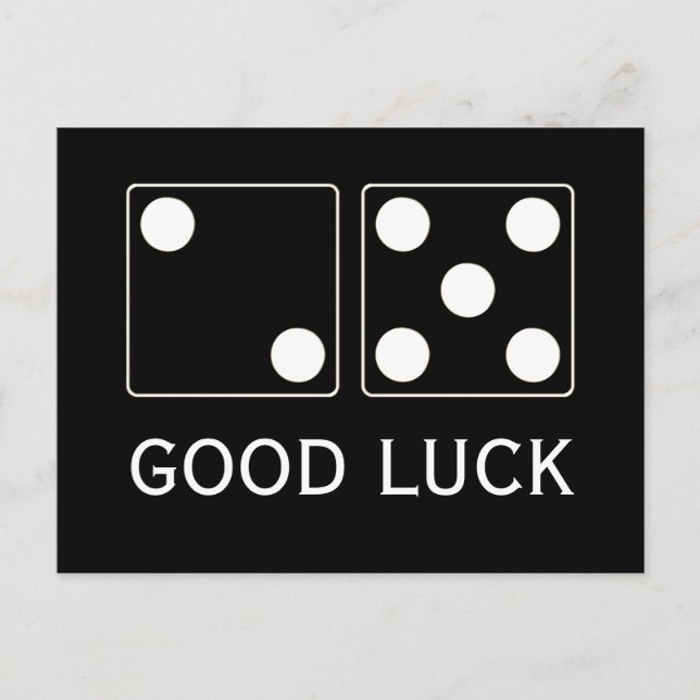 Postal Números DICE de pips blanco 5 & 2 + su texto (Anverso)