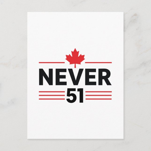 Postal Nunca 51 Bandera de Canadá - Orgullosa y Patriótic (Anverso)