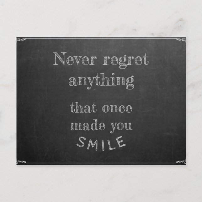 Postal Nunca arrepientas de nada (Anverso)