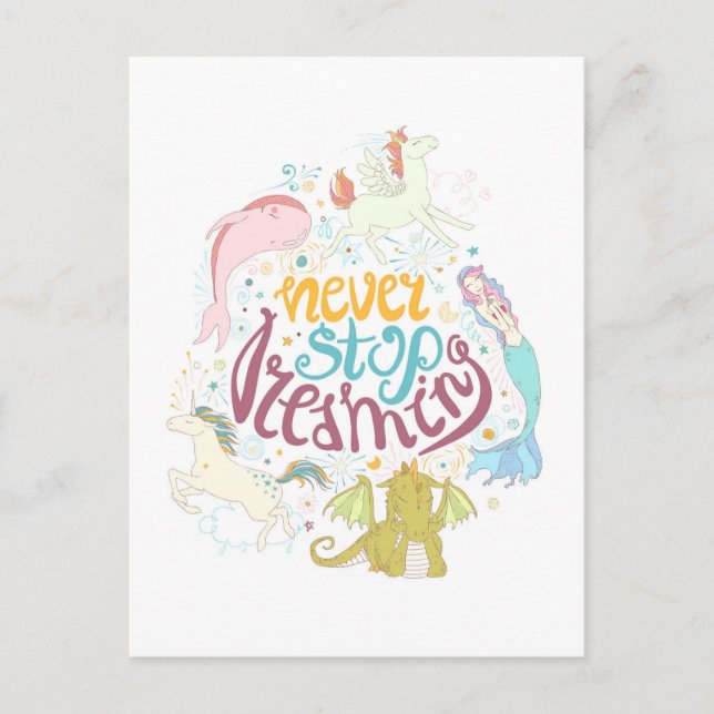 Postal Nunca dejes de soñar (Anverso)