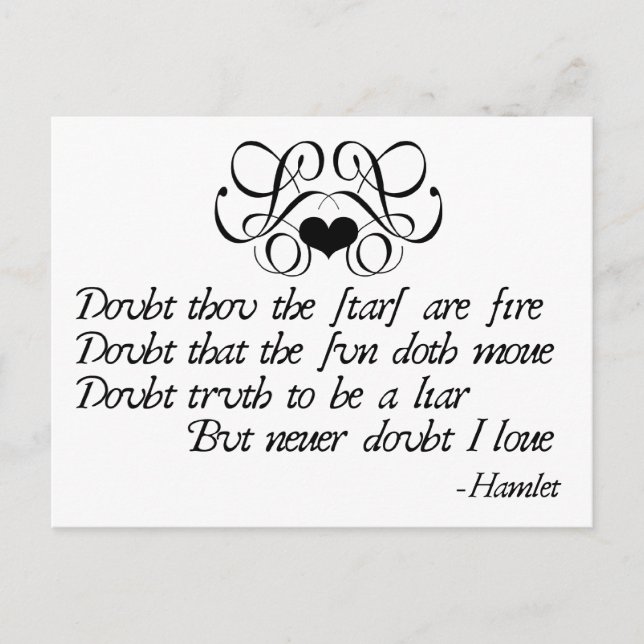 Postal Nunca Dudes de Ophelia (Anverso)