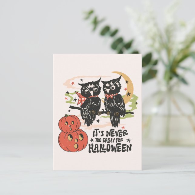 Postal Nunca es demasiado pronto para Halloween (Anverso de pie)