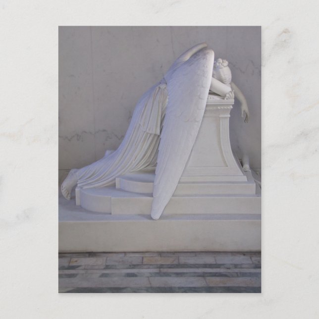 Postal Nunca llorar solo Angel Postcard (vista lateral) (Anverso)