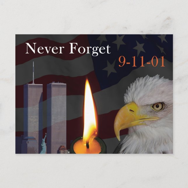 Postal Nunca olvidar el 9-11-01 (Anverso)