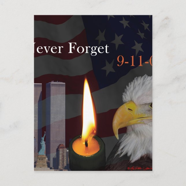 Postal Nunca olvidar el 9-11-01 (Anverso)