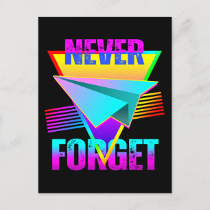 Postal Nunca olvidar el avión de papel