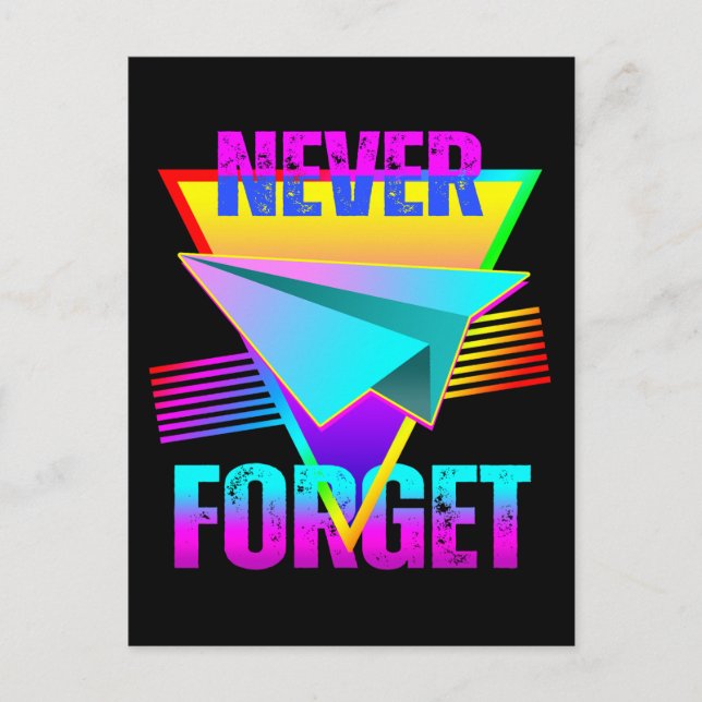 Postal Nunca olvidar el avión de papel (Anverso)