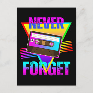 Postal Nunca Olvidar la grabadora de cintas retro