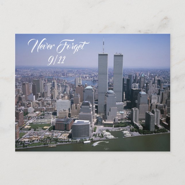 Postal Nunca olvidar, recuerdo a las Torres Gemelas del 1 (Anverso)