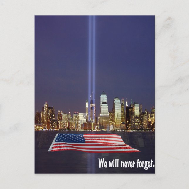 Postal Nunca olvidaremos el tributo del 9-11 (Anverso)
