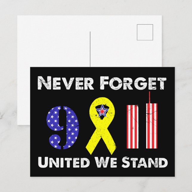 Postal Nunca Olvides 9 11 Unidos Estamos (Anverso / Reverso)