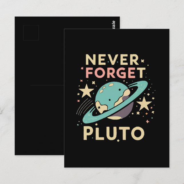 Postal Nunca Olvides la Ciencia Espacial de Plutón (Anverso / Reverso)