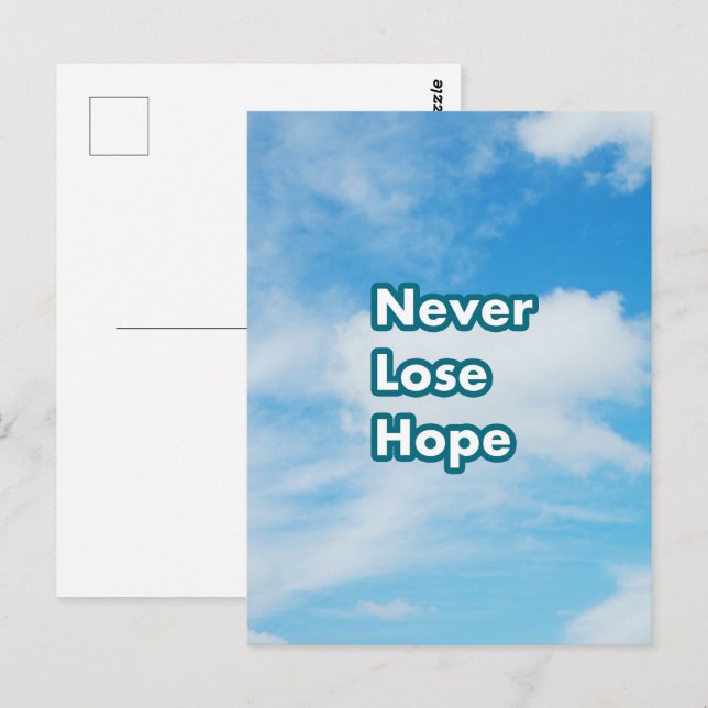 Postal Nunca perder la esperanza (Anverso / Reverso)