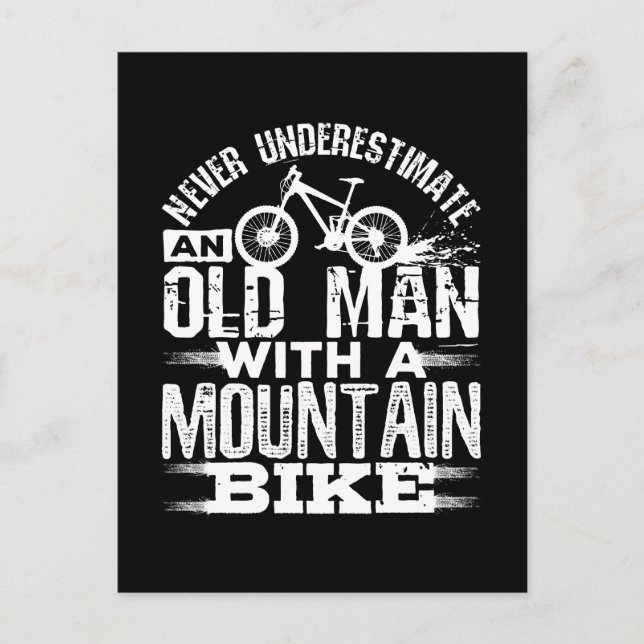 Postal Nunca subestimes a un anciano con bicicleta de mon (Anverso)
