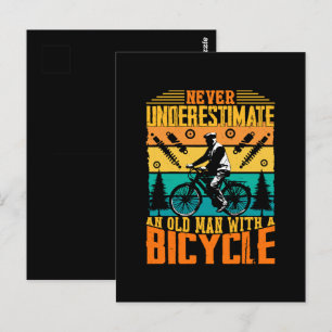 Postal Nunca Subestimes a un Hombre Mayor en una Biciclet