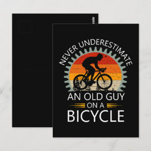 Postal Nunca Subestimes a un Viejo Tipo en una Bicicleta