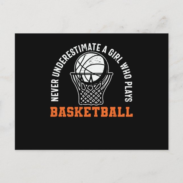 Postal Nunca Subestimes a una Chica que Juega Baloncesto (Anverso)