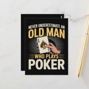 Postal Nunca Subestimes la Carta de Poker del Viejo