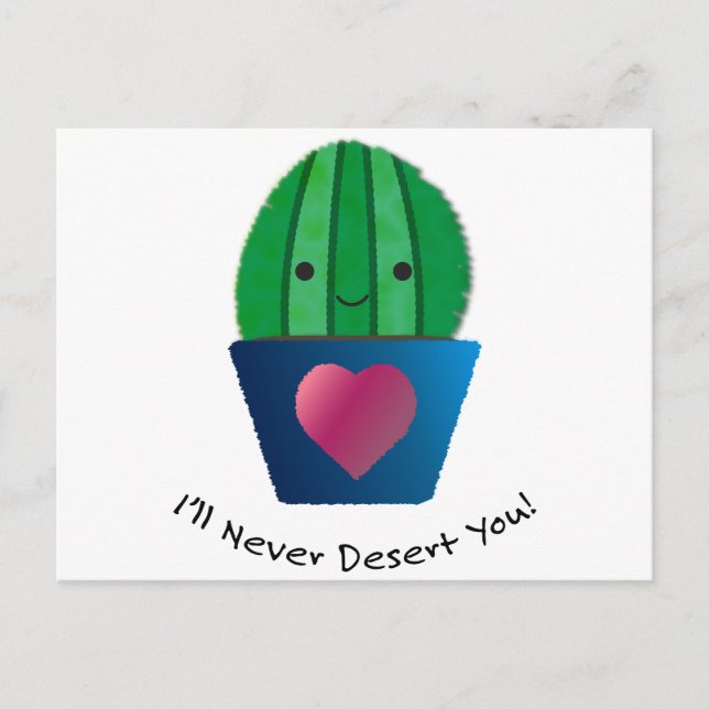 Postal Nunca te desataré Cactus (Anverso)