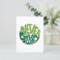 Nunca te rindas - Mano positiva verde con letras