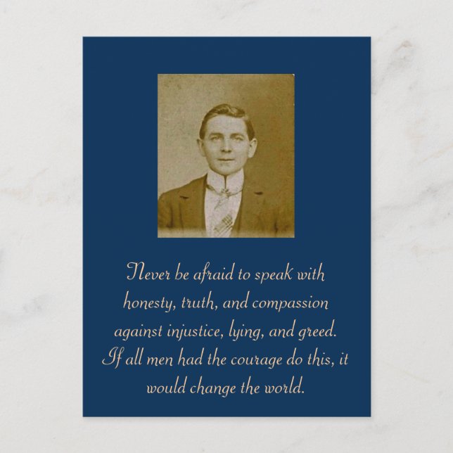 Postal Nunca tengas miedo de hablar con honestidad, verda (Anverso)