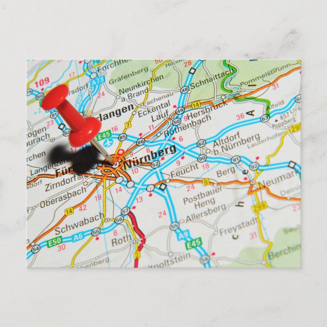 Postal Nuremberg, Nürnberg Alemania (Anverso)